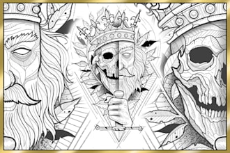 professional linework style tattoo design
