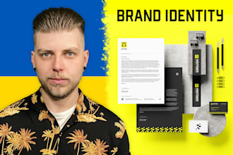 design logo with a brand style guide, brand identity
