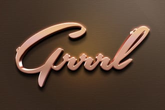 design 3d rose gold logo just in 12 hours