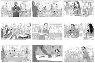 do storyboard for you in 3 different art style
