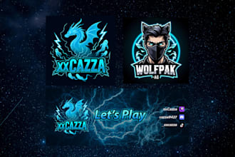 design unique twitch branding logo, banner and overlays