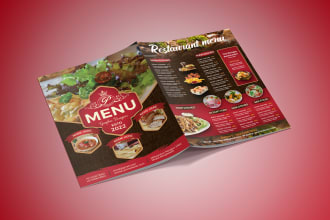 design a modern restaurant menu board or digital  food flyer