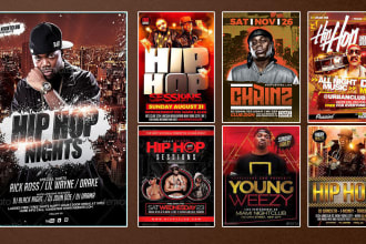design hip hop flyers within 6 hours