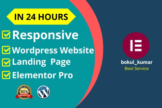 build wordpress website, landing page using elementor page builder