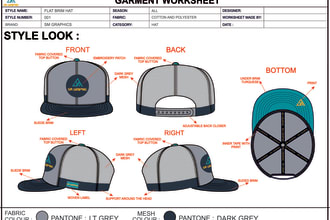 design a custom hat with mockup and tech pack your details