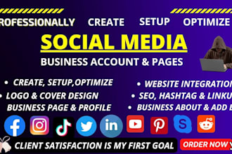 professionally create all social accounts and business pages