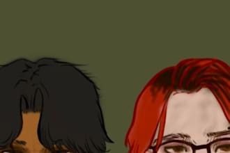 illustrate a yuri webtoon for you