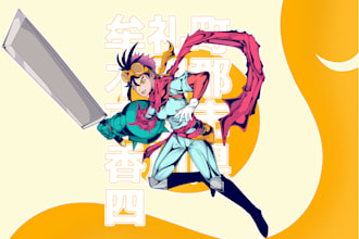 draw cyberpunk pop art anime characters