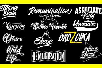 do typography design, dj, music logo