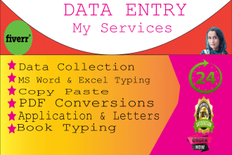 do 12 hours ms word data entry ,formatting, data collection