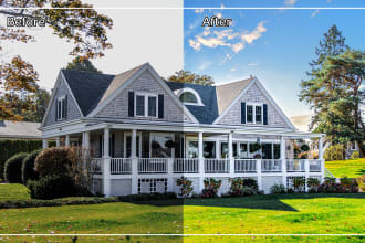 edit real estate and drone photo in lightroom and photoshop