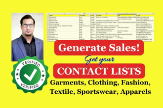 list email phone contacts of garments clothing sportswear shoes fashion buyers