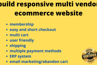 build multi vendor marketplace website, freelancing website, agency website