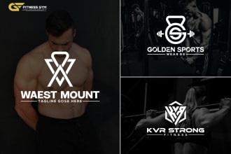 design gym, fitness, health and monogram logo