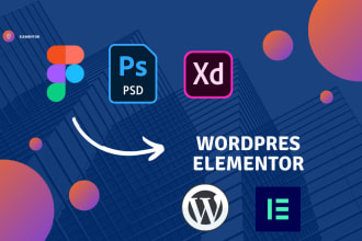 convert xd, PSD, and figma to wordpress elementor