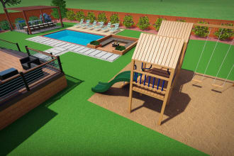 do landscape garden design, backyard, pool, patio