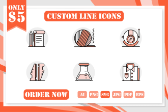 design custom icon set and icon design