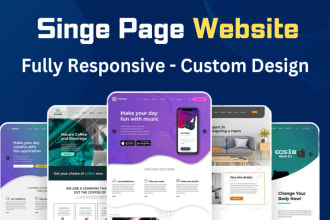 create single page website, one page website, custom website in html CSS js