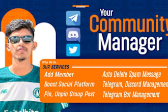 your telegram moderator or telegram community manager