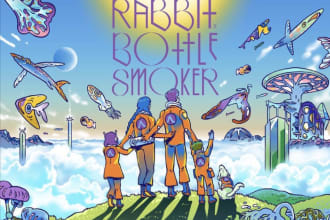 do unique detailed art of psychedelic stoner music album cover