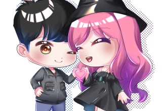 draw cute chibi for notification and alerts for streaming