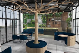 3d store design, restaurants interior