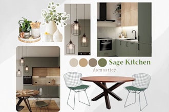 create interior design mood board and shopping list