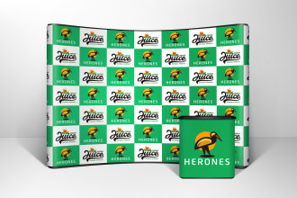 design eye catching step and repeat or backdrop banner