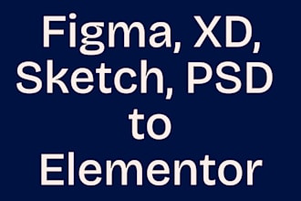 do figma, psd, xd, sketch to elementor in wordpress