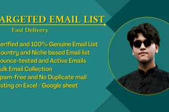 collect country and niche based active emails for email marketing
