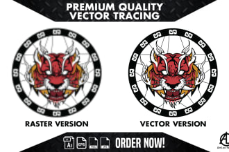 do vector tracing raster logo, image file and redraw