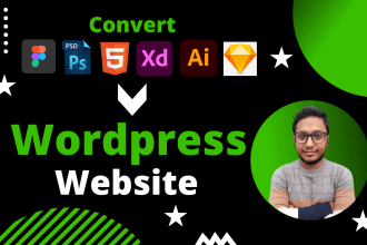 convert figma,xd,PSD,ai,html to wordpress website using elementor, divi builder