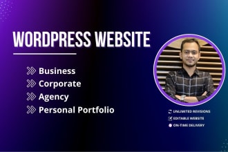 design your agency, business website or personal portfolio by wordpress