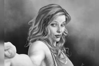 draw realistic digital portrait art from a photo