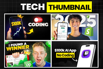 design professional tech youtube thumbnails