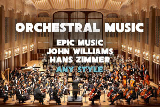 create custom realistic orchestral music