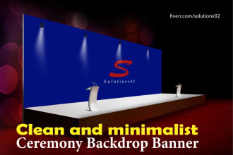 design backdrop, booth, exhibition, ceremony or kiosk banner