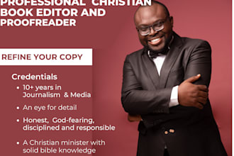 be your christian book editor, proofreading and editing