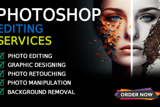 do any photoshop editing, headshot retouch or background removal