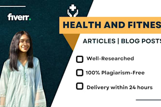 write SEO optimized health and fitness articles
