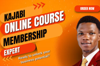 set up kajabi online course and  kajabi website membership site