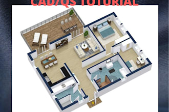 draw 2d house plan, elevation in autocad,3d colored plan