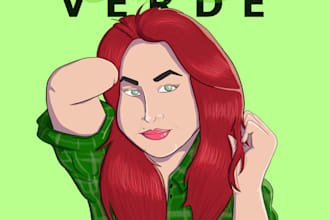 draw pwd in cartoon style