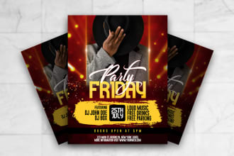 create unique party, birthday, concert or club flyer in 6hrs
