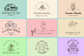 design modern minimalist hand drawn botanical logo design