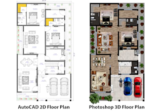 provide photoshop 3d floor plan