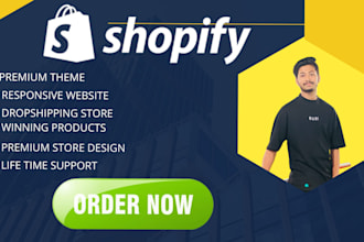 setup shopify website design, shopify store design, shopify dropshipping store