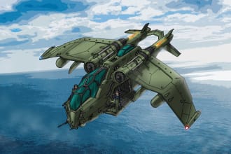 draw scifi futuristic vehicle aircraft spaceship for you