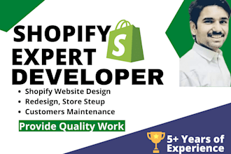 design shopify ecommerce website, build shopify online store