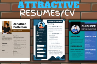 create attractive modern resumes, portfolio in 2 hours